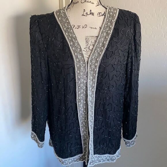 Laurence Kazar Vintage Beaded Sequin Jacket - Picture 1 of 10